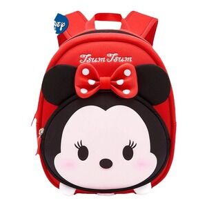 Disney Tsum Tsum Minnie Mouse Red Backpack with Bow Kids Toddler Mini Bag Travel